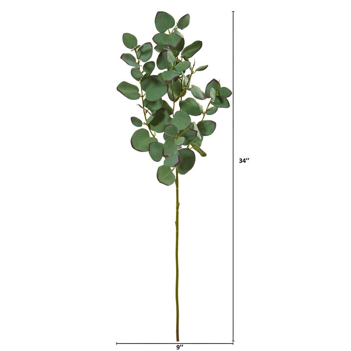 Hivvago 34" Eucalyptus Artificial Branch (Set of 6)