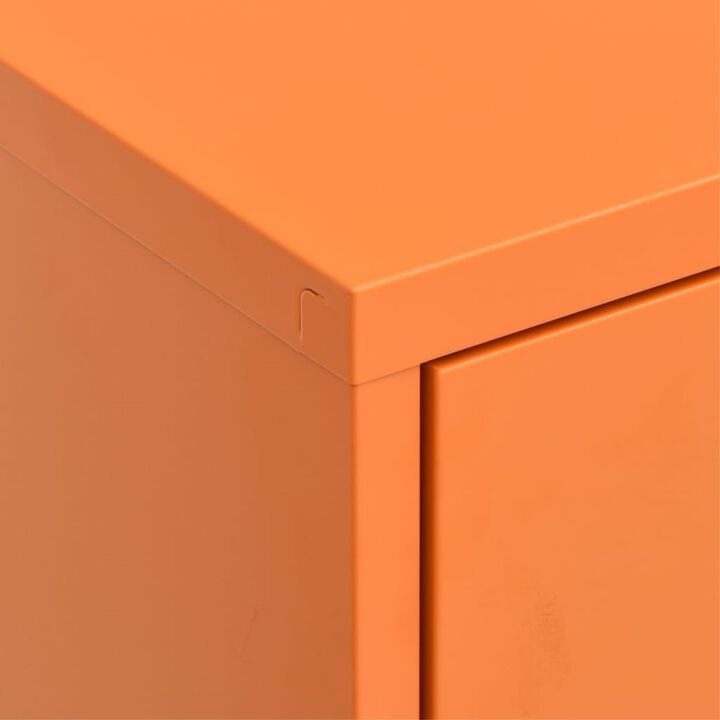 vidaXL Storage Cabinet Orange 31.5"x13.8"x40" Steel