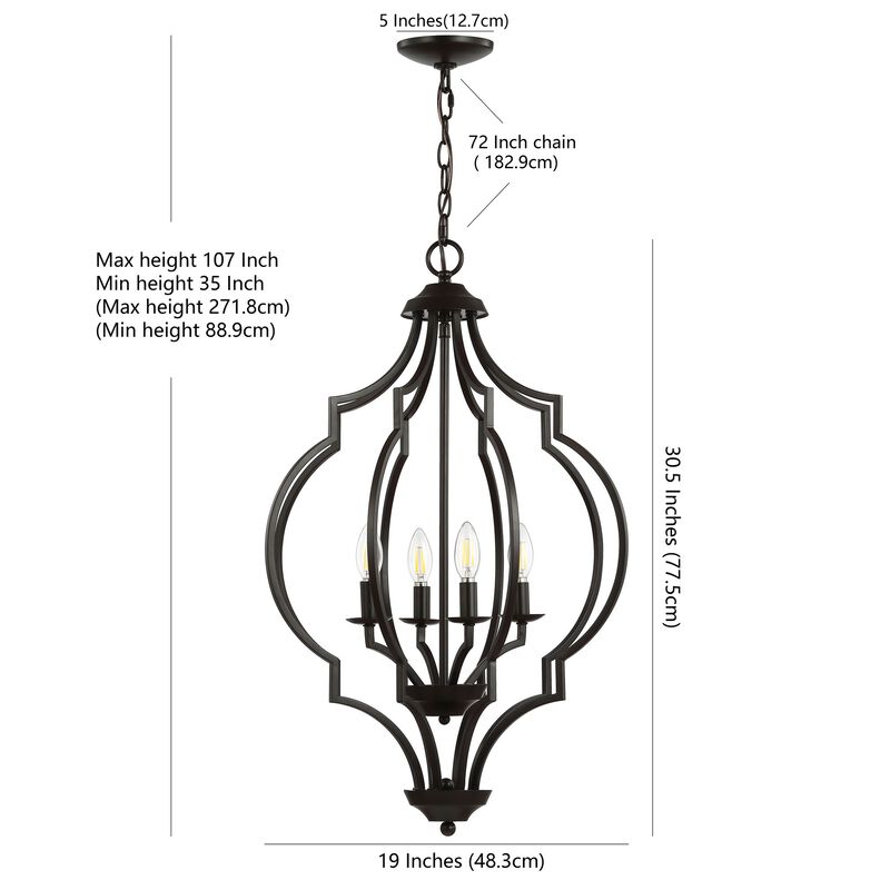 Selema Iron Adjustable Ogee Lantern LED Pendant