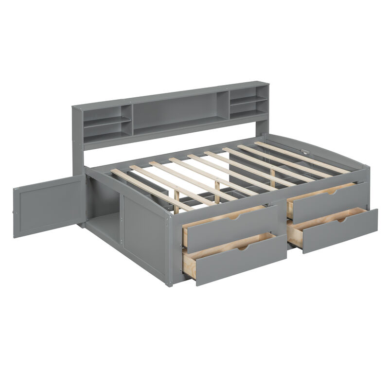 Merax Wood Daybed with Storage Cabinets