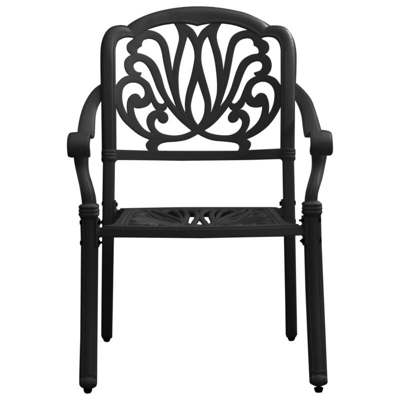 vidaXL Garden Chairs 2 pcs Cast Aluminum Black