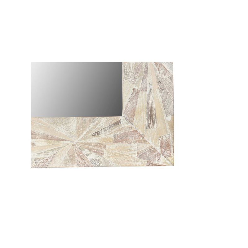 Taran Designs Leighton 46 Geometric Pattern Solid Wood Accent Mirror