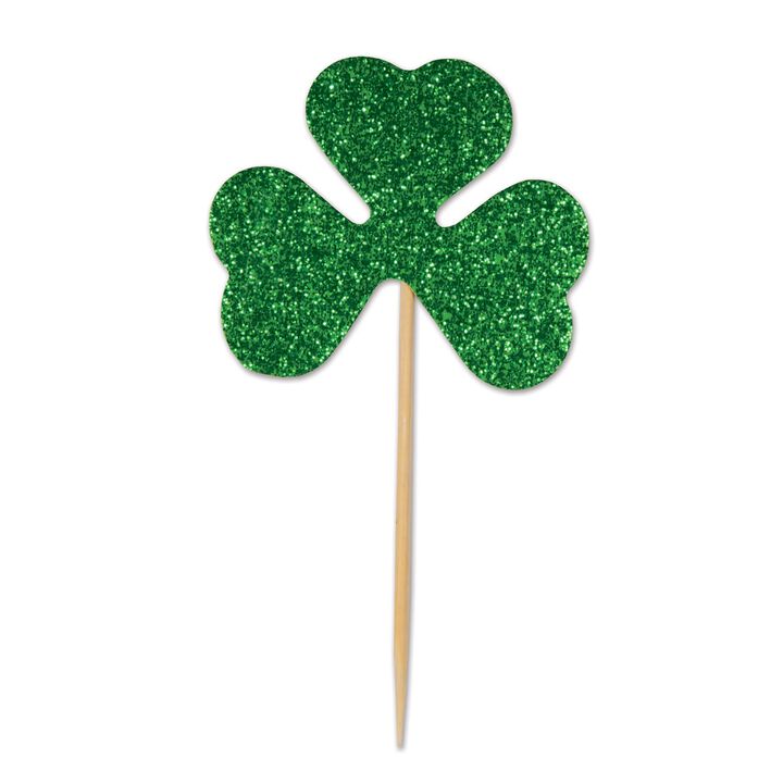288 ct Green St Patrick's 3-Clover Shamrock Picks - 3.75�