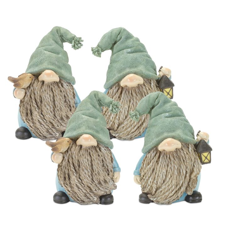 Resin Gnome Statues (Set of 4) – Whimsical Garden Figurines for Yard, Patio, and Lawn Decor