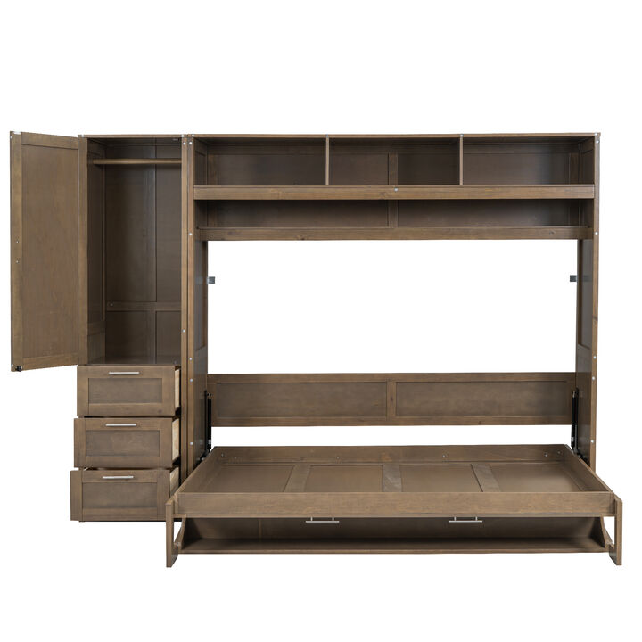 Merax Murphy Bed with Wardrobe and Drawers
