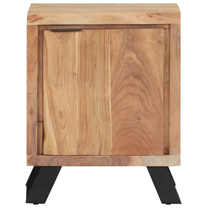 vidaXL Bedside Cabinet 15.7"x11.8"x19.7" Solid Acacia Wood with Live Edges