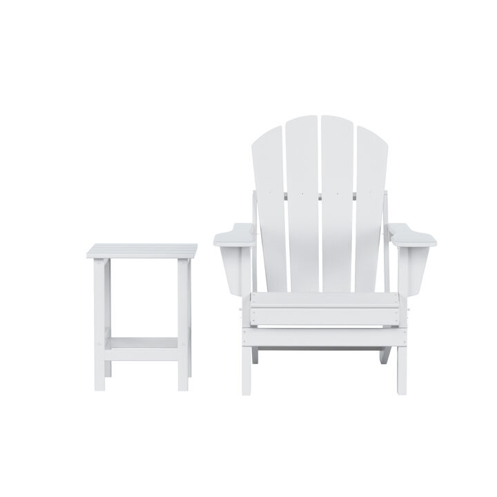 WestinTrends Outdoor Patio Adirondack Chair with Side Table