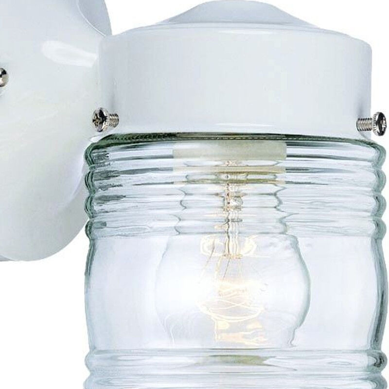 Hivvago White Standard Jelly Jar One Light Outdoor Wall Light