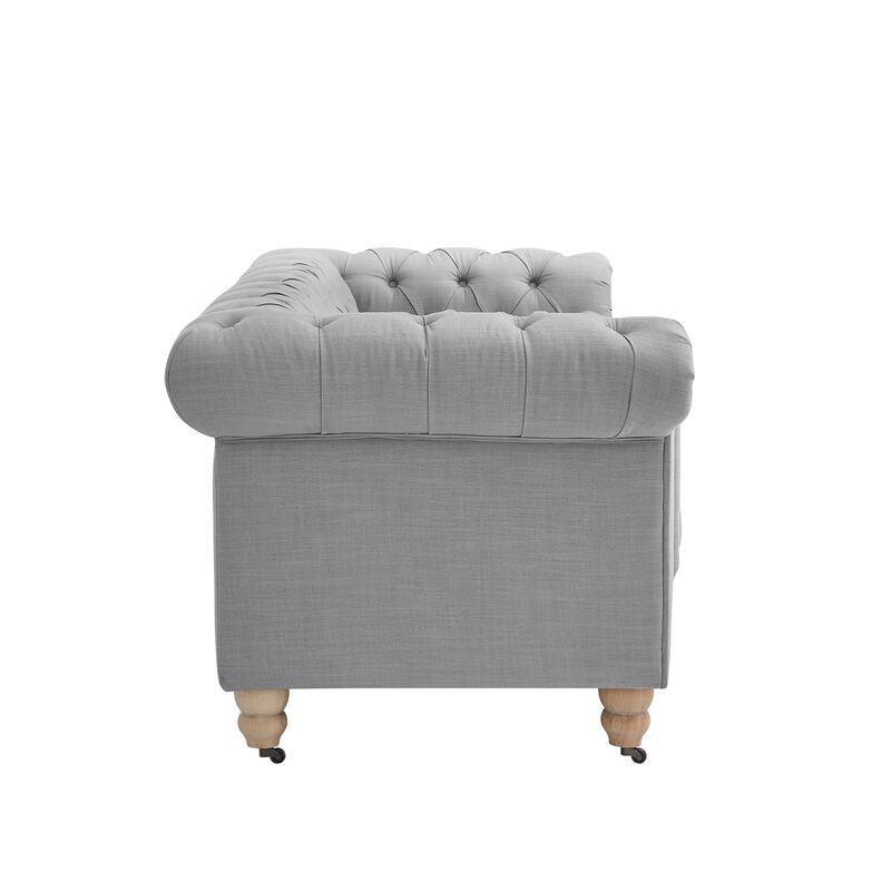 Rustic Manor Bayleigh Linen Chesterfield Loveseat