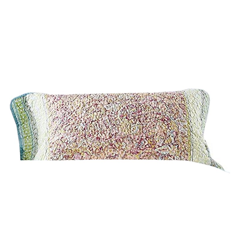 Denver 3 Piece King Cotton Quilt Set with Fern Branches Print, Multicolor - Benzara