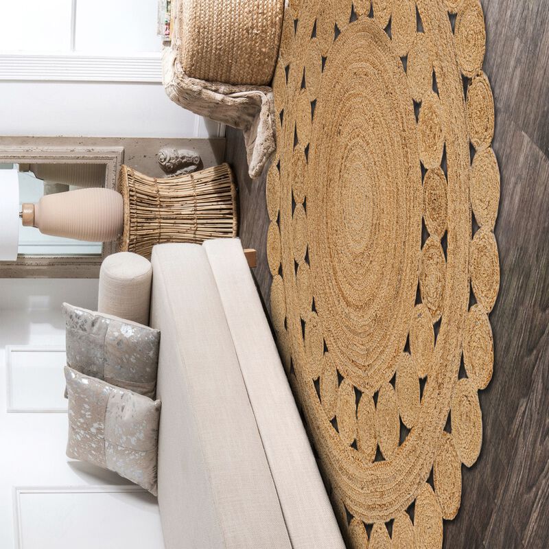 Bodhi Round Natural Jute hippie Circle Natural Round Area Rug
