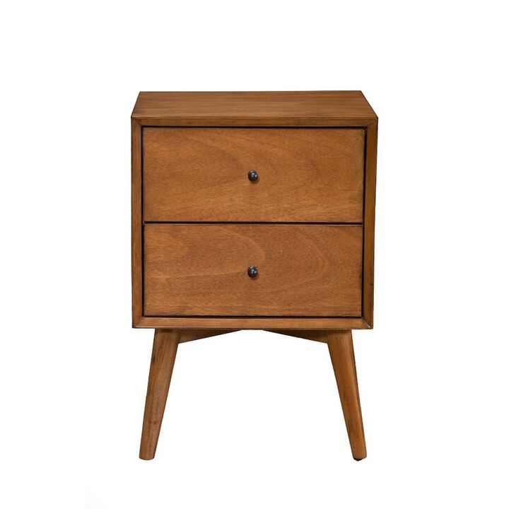 Mid Century Mahogany Wood Nightstand, Acron-Benzara
