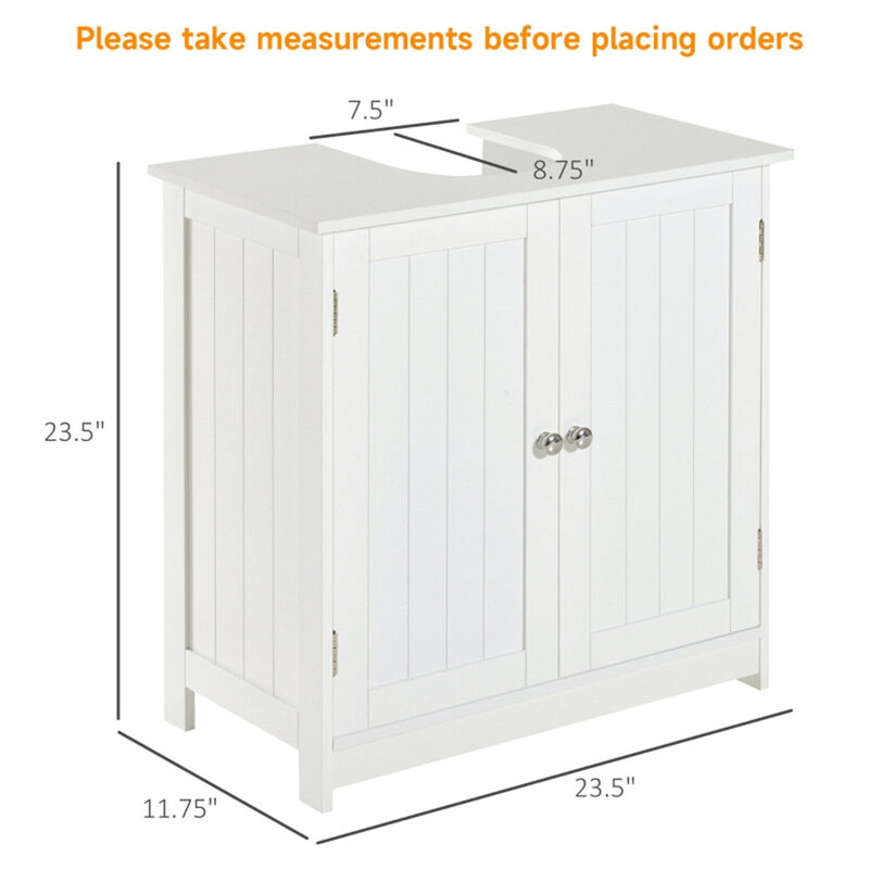 Bathroom Cabinet with 2 Doors and Shelf for Organized Vanity Storage