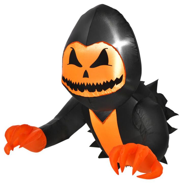 Hivvago 3.3 Feet Halloween Inflatable Pumpkin Head Ghost Broke Out from Window