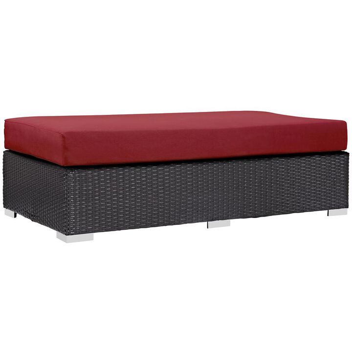 Modway Convene Outdoor Patio Fabric Rectangle Ottoman