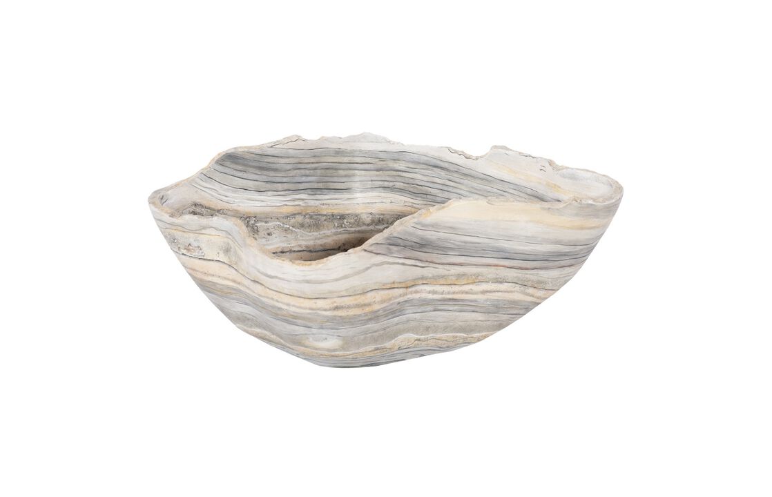 Cast Gray Medium Onyx Bowl in Faux Finish