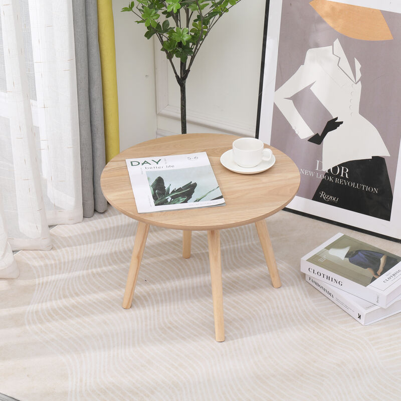 Table Appoint End of Sofa Wooden Round Furniture
