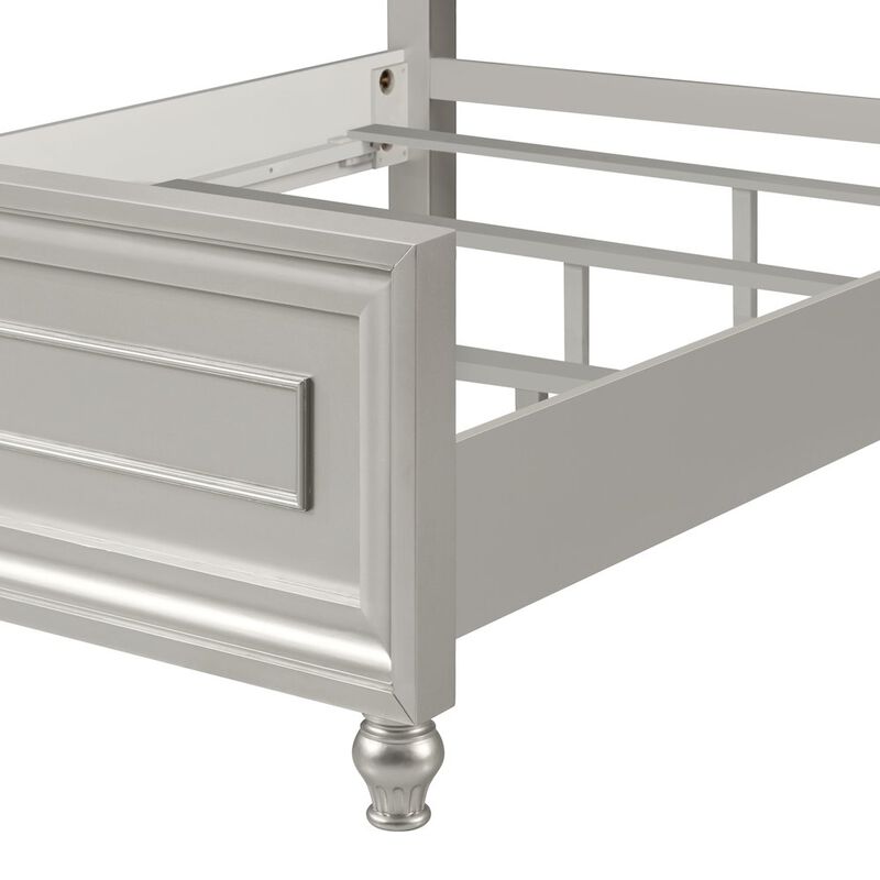 New Classic Furniture Reflections Wood Upholstered Queen Bed, Silver