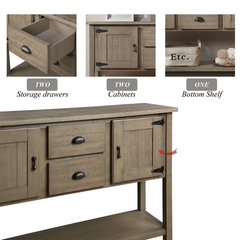 Rustic Retro Sideboard Console Table with Storage