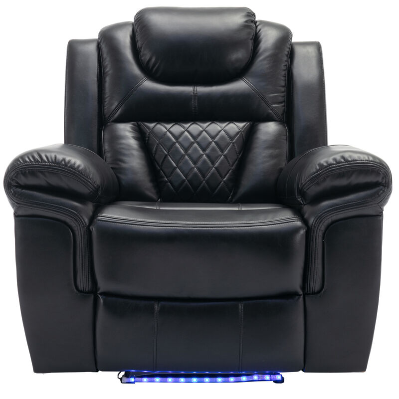 Home Theater Seating Manual Recliner Chair With LED Light Strip For Living Room, Bedroom