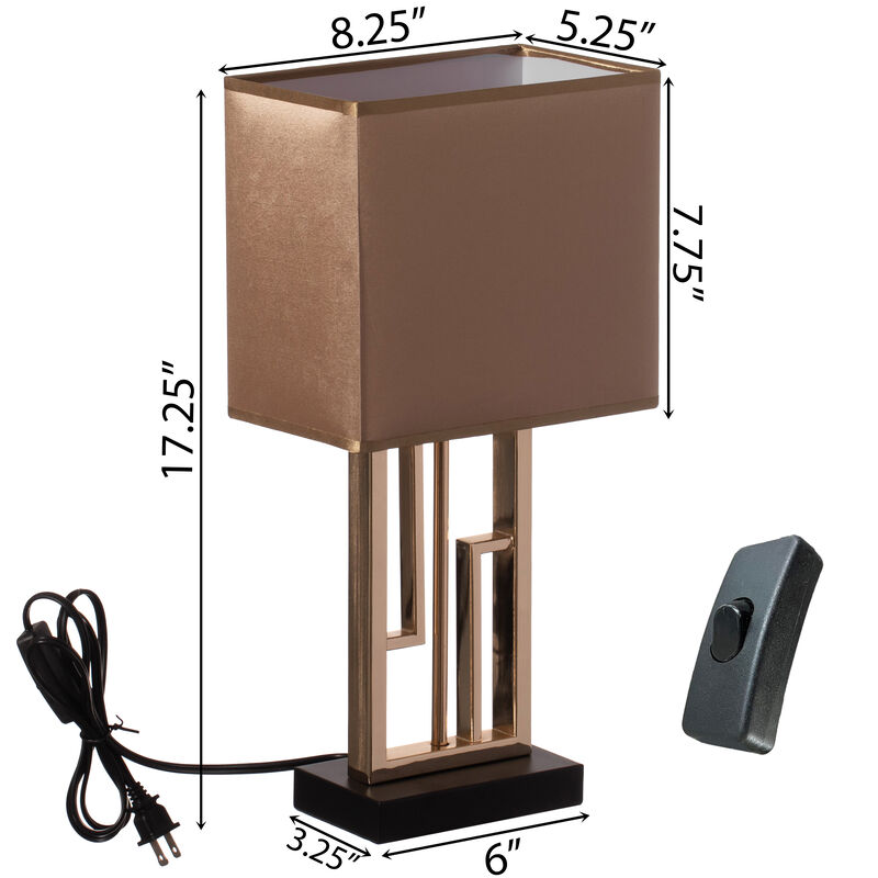 Table Lamps, Decorative Ceramic Table Lamp, with Beige, Brown, and White Stones and Beige Linen Lampshade, 14 inches tall, Unique Lamp for Living Room or Bedroom, Set of 2