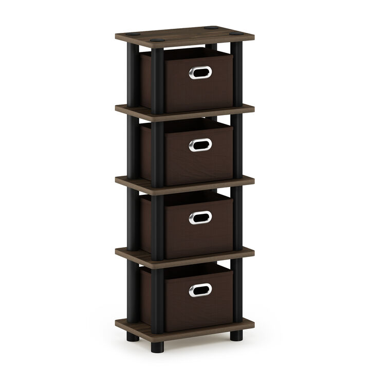Furinno Furinno 15111 JAYA Simplistic Computer Study Desk with Bin Drawers, French Oak Grey/Black