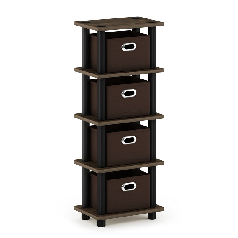 Furinno Furinno 15111 JAYA Simplistic Computer Study Desk with Bin Drawers, French Oak Grey/Black