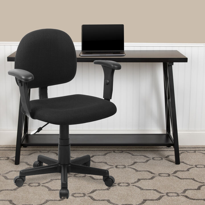 Wayne Mid-Back Fabric Swivel Task Office Chair with Adjustable Arms