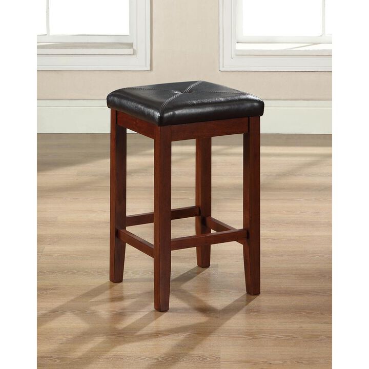 Crosley Furniture Upholstered Square Seat 2Pc Counter Stool Set Mahogany/Black - 2 Stools