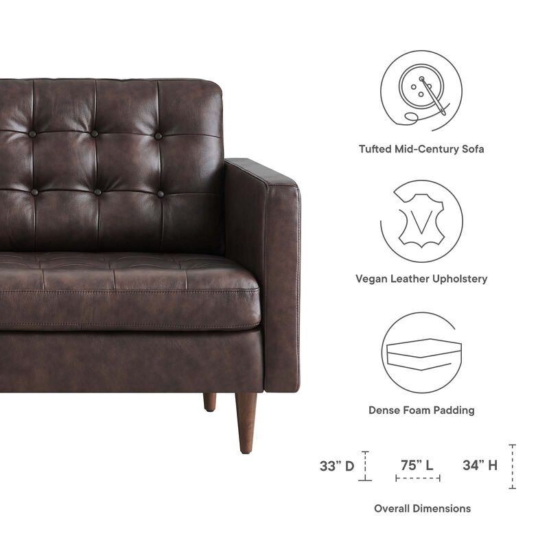 Exalt Tufted Vegan Leather Sofa