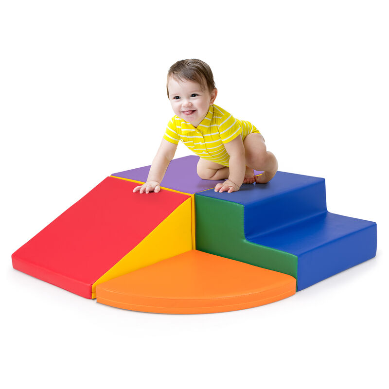 4-Piece Climb and Crawl Foam Block Play Set for Infant Baby