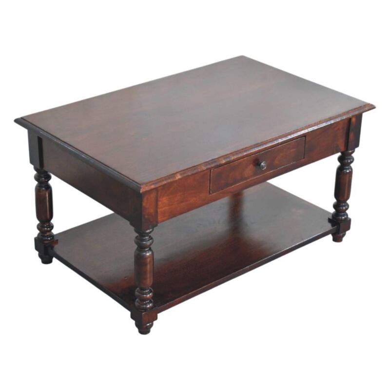 Artisan Furniture Solid Wood Turned Legs Cherry Console Table