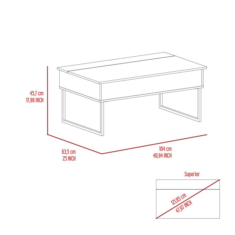 Lift Top Coffee Table Cessarr, Living Room, Dark Walnut