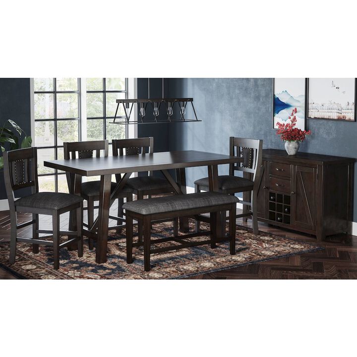 Jofran American Rustics Upholstered 42 Counter Bench