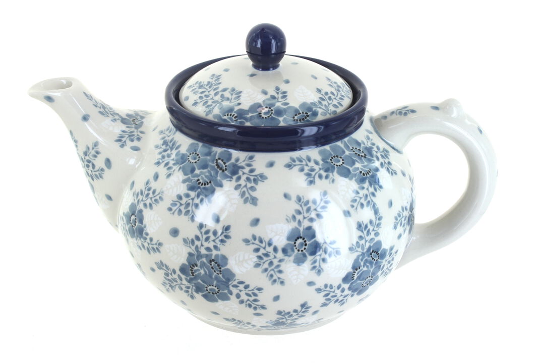 Blue Rose Polish Pottery Bluebird Medium Teapot