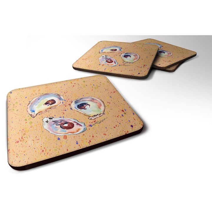 Caroline's Treasures 8466FC Oyster Foam Coasters (Set of 4), 3.5 H x 3.5 W, Multicolor