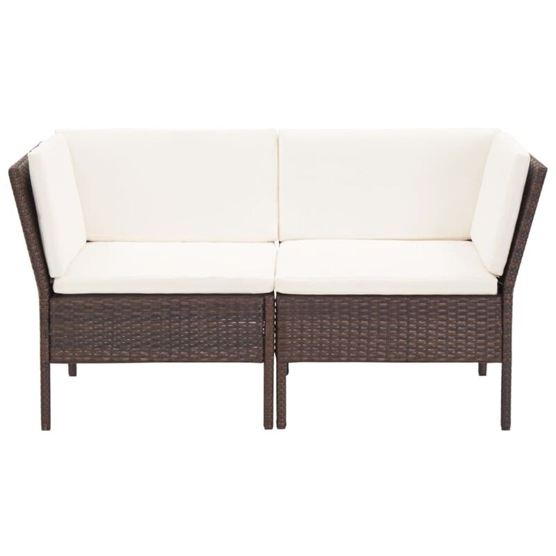 vidaXL 6 Piece Garden Lounge Set with Cushions Poly Rattan Brown
