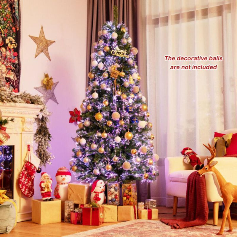 Pre-lit Multi-Colored Fiber Optic Spruce Artificial Christmas Tree