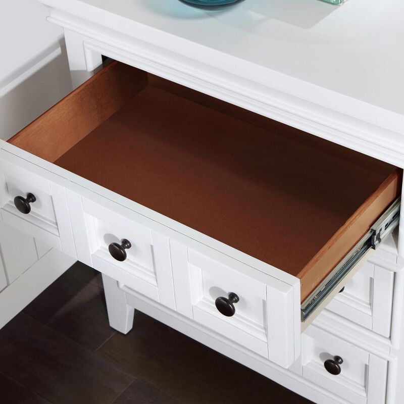 Streamdale Transitional Style White Color Solid Wood 1 Piece Nightstand Only