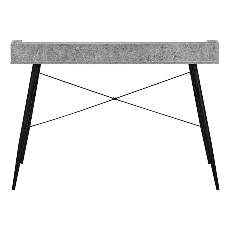 Monarch Specialties I 7540 Computer Desk, Home Office, Laptop, Storage Shelves, 48"L, Work, Metal, Laminate, Grey, Black, Contemporary, Modern