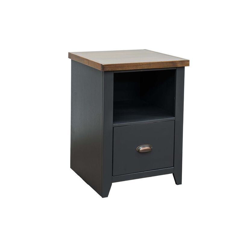 Bridgevine Home 22 inch 1-drawer file, Black and Whiskey Finish