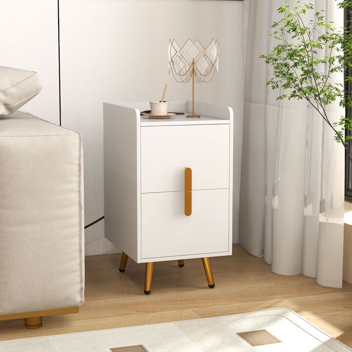 Nightstand Side Tables with 2 Drawers and 2 USB Ports