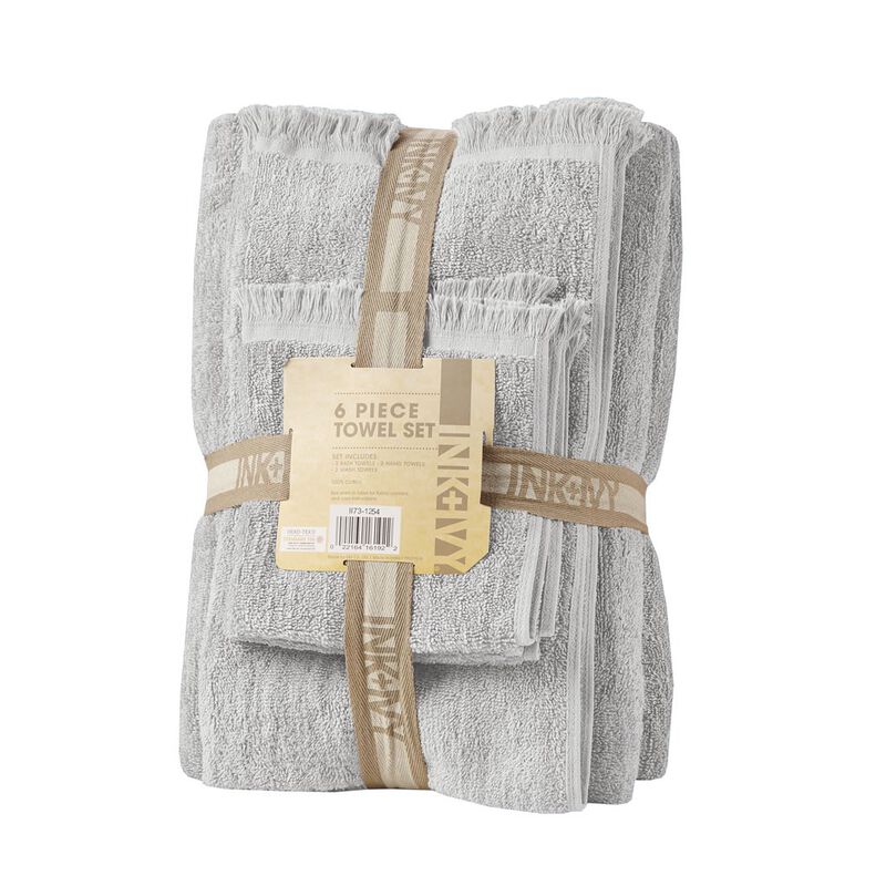 Gracie Mills Janell 6 Piece Terry Cotton Dobby Slub Towel Set