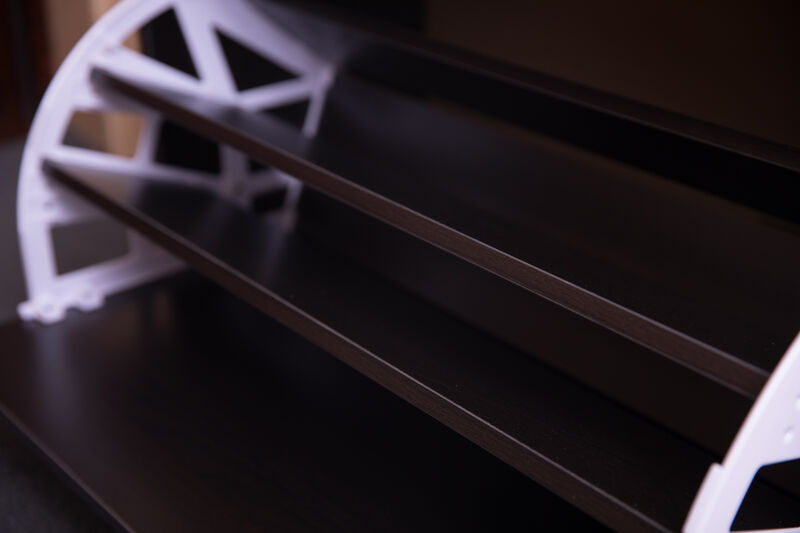 Black Wooden Fold-out Shoe Organizer - Shoe Storage Bench with Leather Cushion