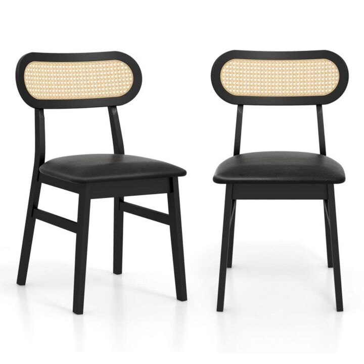Hivvago Indoor Mid Century Wood Dining Chairs Set of 2  for Dining Room