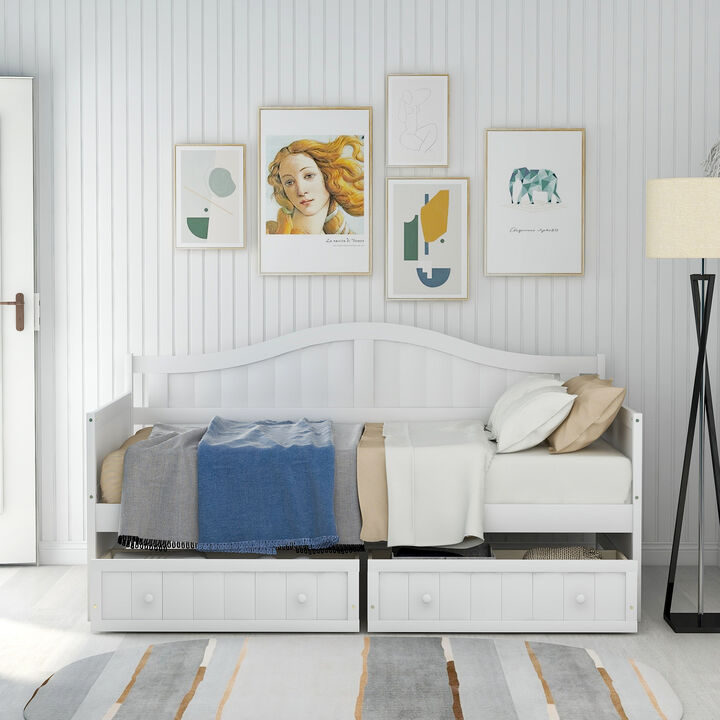 Merax Wooden Daybed with Trundle Bed