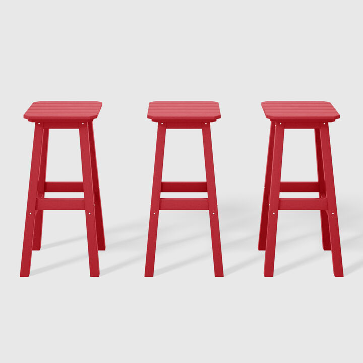 WestinTrends 29" HDPE Outdoor Patio Square Bar Stools Set of 3