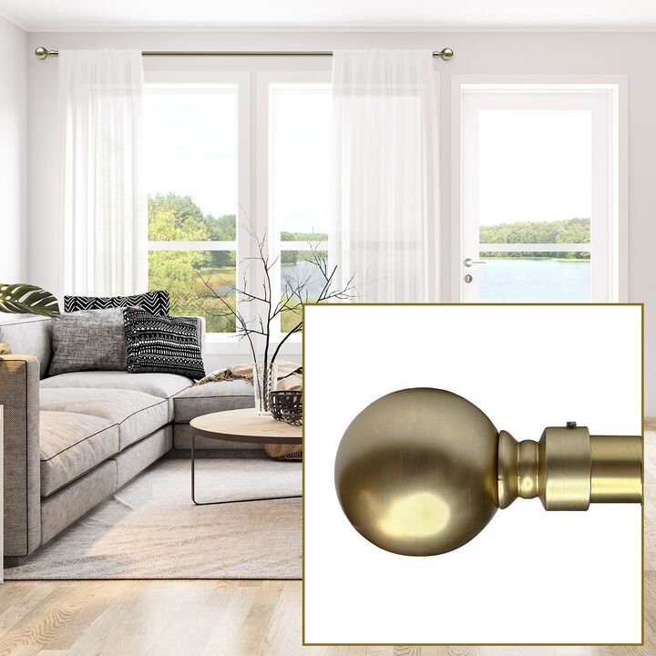 Esencial Orb Curtain Rod Set, Adjustable Length From 36" to 72"