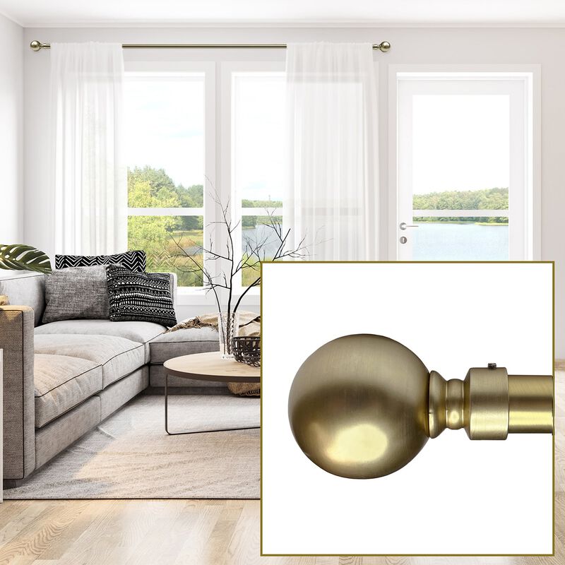 Esencial Orb Curtain Rod Set, Adjustable Length From 36" to 72"