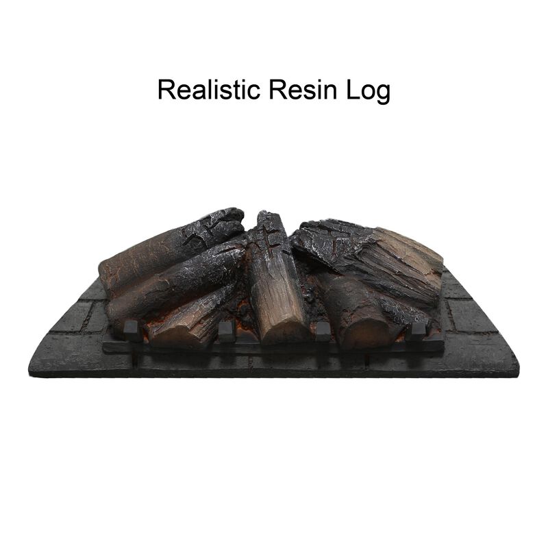 Wood Log Infrared Quartz Heater Fireplace Insert with Brick Interior